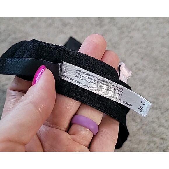 Adore Me Black Sweet Lilac Underwire Push Up Balconette Bra Sz 34C - Picture 6 of 6